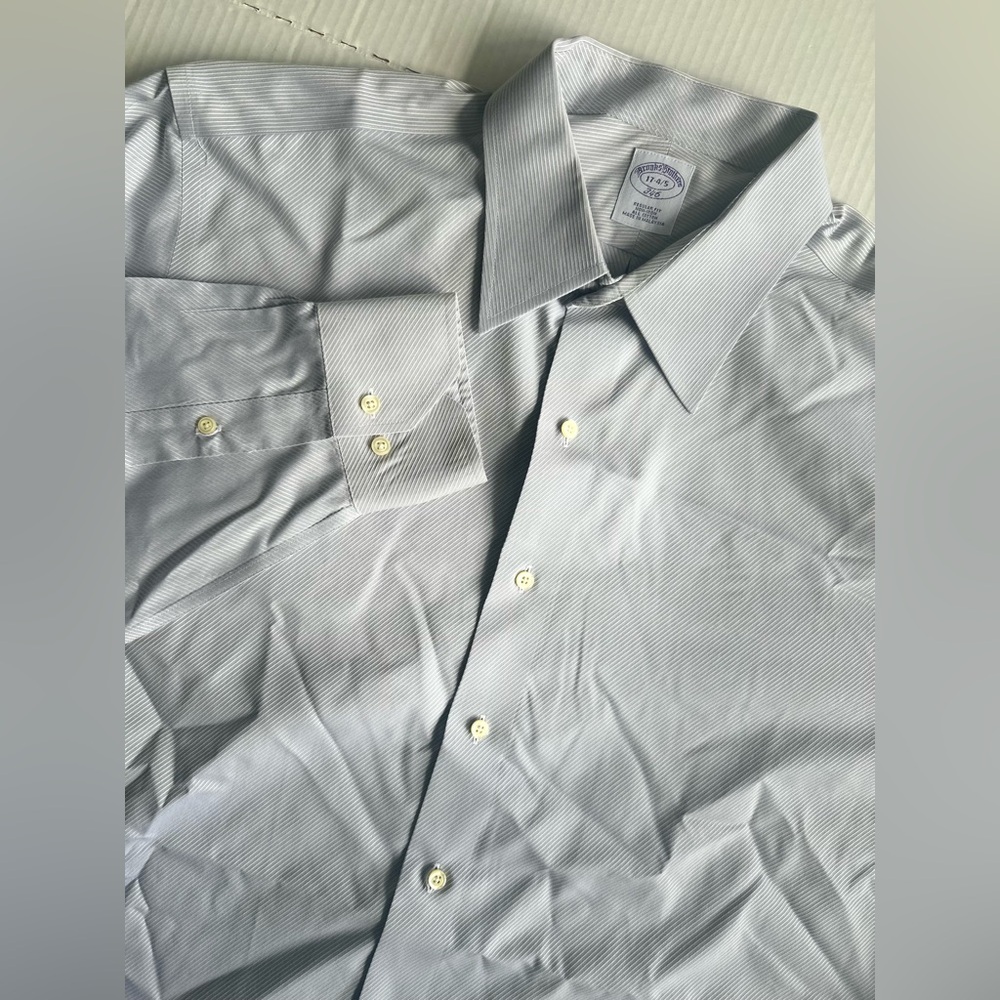 Men's Brooks Brothers Shirt Long Sleeve Button Down Polo Blue Size 17 -4/5